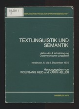 Textlinguistik und semantik - textlinguistik,