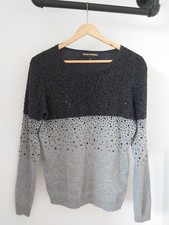 Clements Ribeiro Pullover Lammwolle Kaschmir Größe L schwarz/grau Wolle Winter