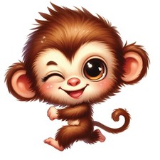 Cute Monkey Cartoon Baby