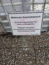 großes Bundeswehr Alu Schild - Grenze des Standortübungsplatzes - um 1975