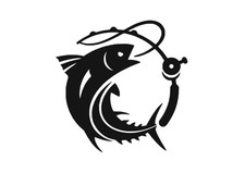 Fisch mit Angel Angeln