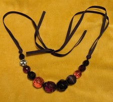 Perlen schwarz Doppelkordel