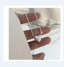 Silber Herzkette  Halskette mit Anhänger Herz 925 Schlangenkette