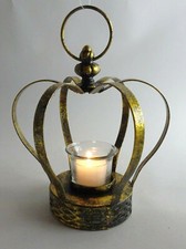 Krone Teelichthalter gold