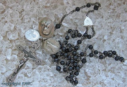 Rosenkranz antik mit onyx - antik,