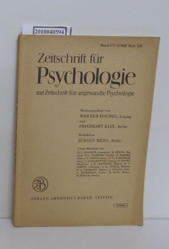 Zeitschrift für psychologie - zeitschrift,