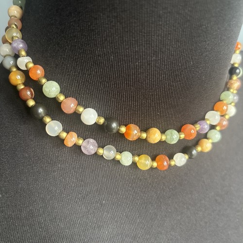 Bunte edelstein kette - edelstein,