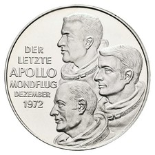 Raumfahrt Silbermedaille 1972 Apollo XVII PP- Ø = 40 mm Gewicht: 24,95g/1000