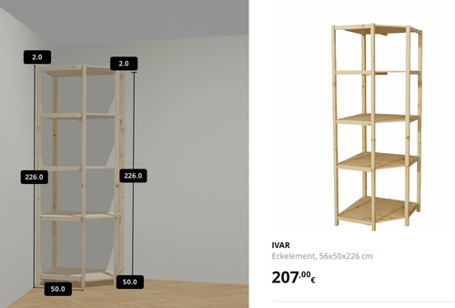 Ivar eckregal ikea - ivar,