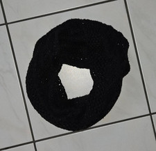 Damen Loop Strick Schal 26 x 78 cm schwarz mit leichten Glitzer