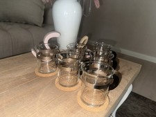 6x Bodum Bistro Teeglas Teegläser - schwarzer Griff schwarz SEHR GUTER ZUSTAND