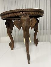 Antique 19th Century Burmese Anglo Indian Carved Elephant Table/ Tisch