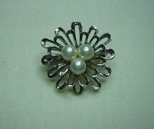 Anhänger Clip für Perlenkette  Perlenkettenclip  925 Sterling Silber Blütenform