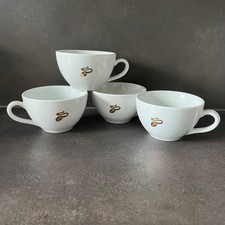 4 x Original Tchibo XL Jumbo Milchkaffee Kaffeetasse Logo Kaffee weiss