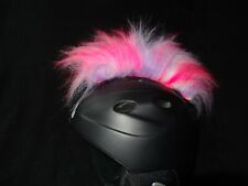 Irokese Helm pink - Neon / weiß / lila  2 LÄNGEN  Skihelm Ski  Helmirokese Iro