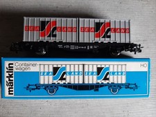MÄRKLIN H0 4668 CONTAINERWAGEN TYP BERLIN DER DB SEA LAND 70 er JAHRE IN DER OVP