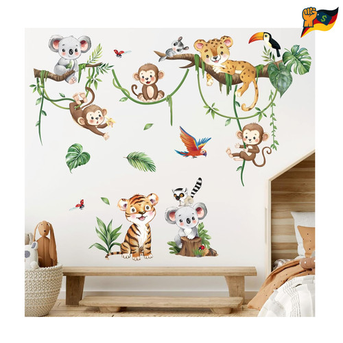 Wandtattoo dschungel tiere - wandtattoo,