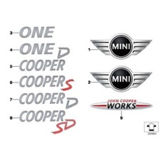 Original Mini Cooper R55 R56 R57 R58 R59 12cm Vorne Emblem 51142754973