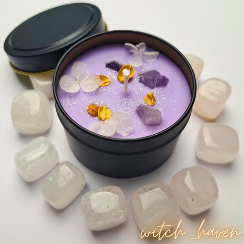 Amethyst lavendel kerze - amethyst,