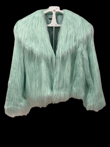 Mint faux fur coat - fur,
