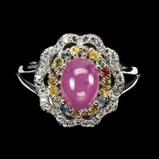 925 Sterlingsilber Ring Rubin