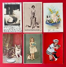 3 x Künstler AK 1907/08 Katze