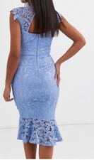 Lipsy hochwertiges Kleid aus verstärkter Spitze in blau Gr.36