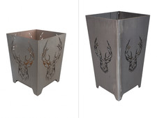 Feuerkorb Hirschkopf 50cm 75cm Stahl 3mm Design geschweißt Feuertonne Aschewanne