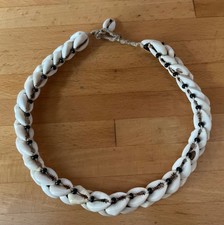 Echte Muschelkette Kauri Halskette Vintage Surfer Kette Muscheln Vintage 45 cm