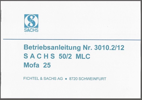 Betriebsanleitung sachs 2 - sachs,