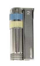 Sonderedition IMCO Feuerzeug Super-Triplex oil chrome yellow blue