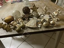 Weihnachten Dekoration 30 Teile Kugeln Glas Holz Sterne und Figuren Glöckchen