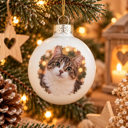 Weihnachtskugel mit tierfoto - weihnachtskugel,