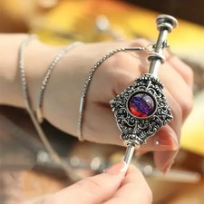 Steampunk Kette Anhänger 🔮 Mystischer Kristall Cabochon Amulett Fantasy Schmuck
