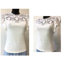 DAMEN Shirt T-Shirt mit Spitze