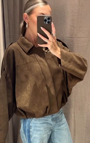 Zara bomberjacke wildleder - zara,