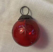 Christbaumschmuck Biedermeier Kugel mit Sternschliff, Rot, 5 cm