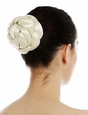 Haarteil Dutt Haardutt Haarknoten Chignon aufwendig geflochten Lichtblond Platin