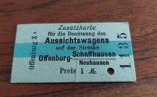 Zusatzkarte Aussichtswagen Offenburg Schaffhausen Neuhausen ...Vorkrieg evt 1895