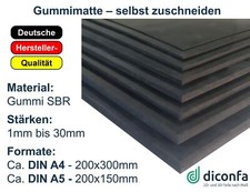 Gummimatte SBR - DIN A4 / A5 200x300mm 150x200mm 1m bis 30 mm dick - Gummiplatte