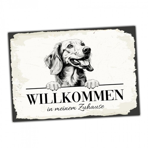 Hundeschild willkommen zuhause - hundeschild,
