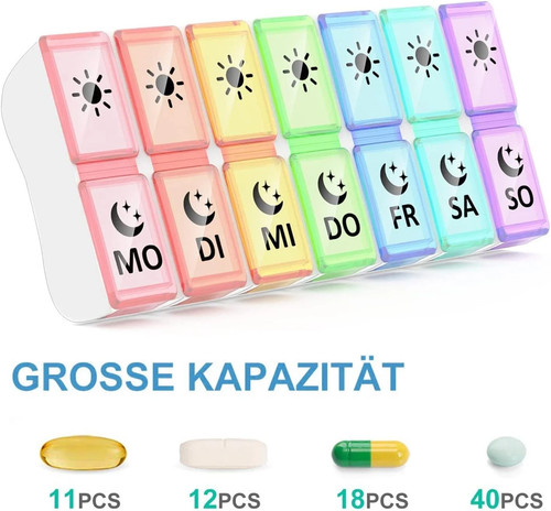 Tablettenbox tage fächer - tage, 14