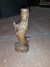 Guan Yin Göttin der Barmherzigkeit Figur Holz Aisen Asiatika Vintage 