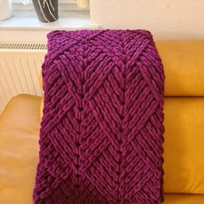 Alize puffy Baby decke handmade, Plüschdecke Kuscheldecke, Farbe Lila 