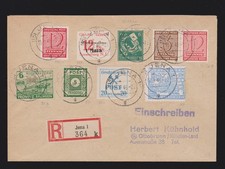 Brief Lokalpost 1945 Großräschen Mi.38, Spremberg Mi.18 SBZ Zusammendruck WZd13