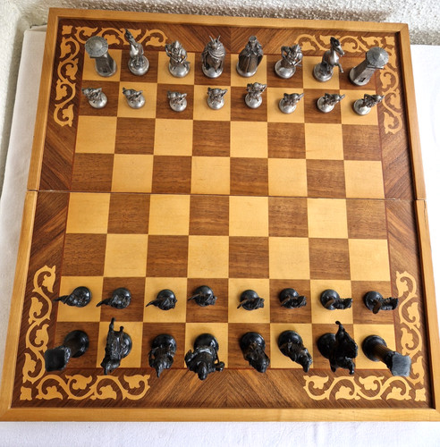 Schachspiel zinnfiguren - schachspiel,