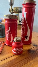 3 mal Coca Cola  Glas-Behälter mit Korken Vintage 70er Jahre 