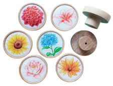 6er Set Design Druck Holz