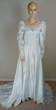 VINTAGE 80ER JAHRE WEISS SATIN