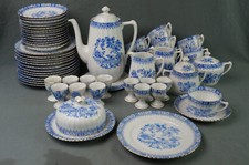 CHINA BLAU schönes antikes Kaffeeservice 11P 58tlg